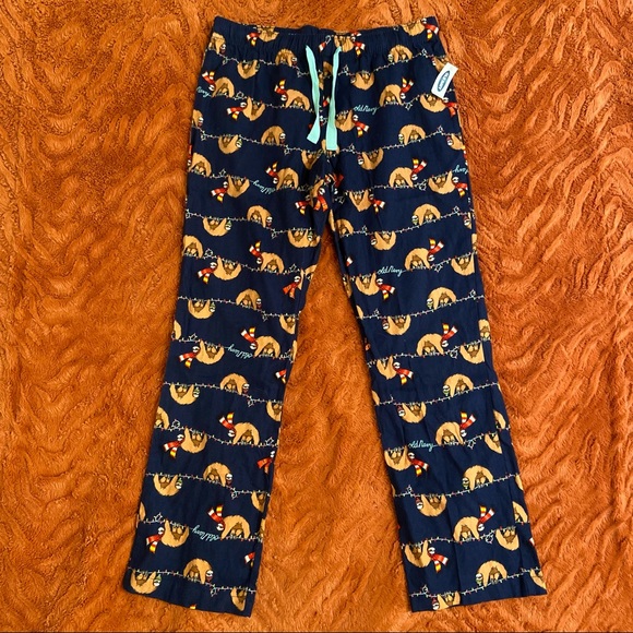 Old Navy Navy Blue Holiday Sloth Pajama 